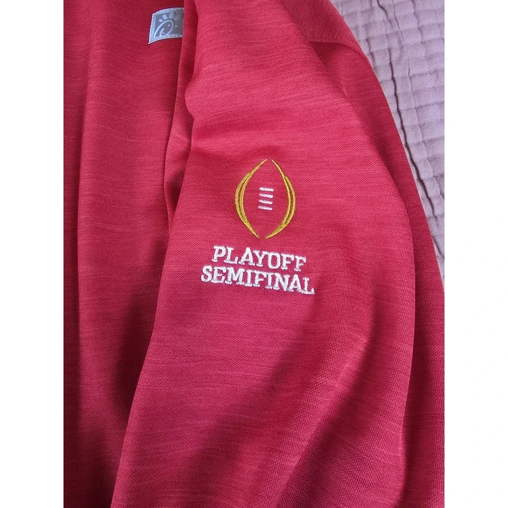 Chick-Fil-A Quarter 1/4 Zip Red Pullover Team Style Oobe Size 2XL Peach Bowl